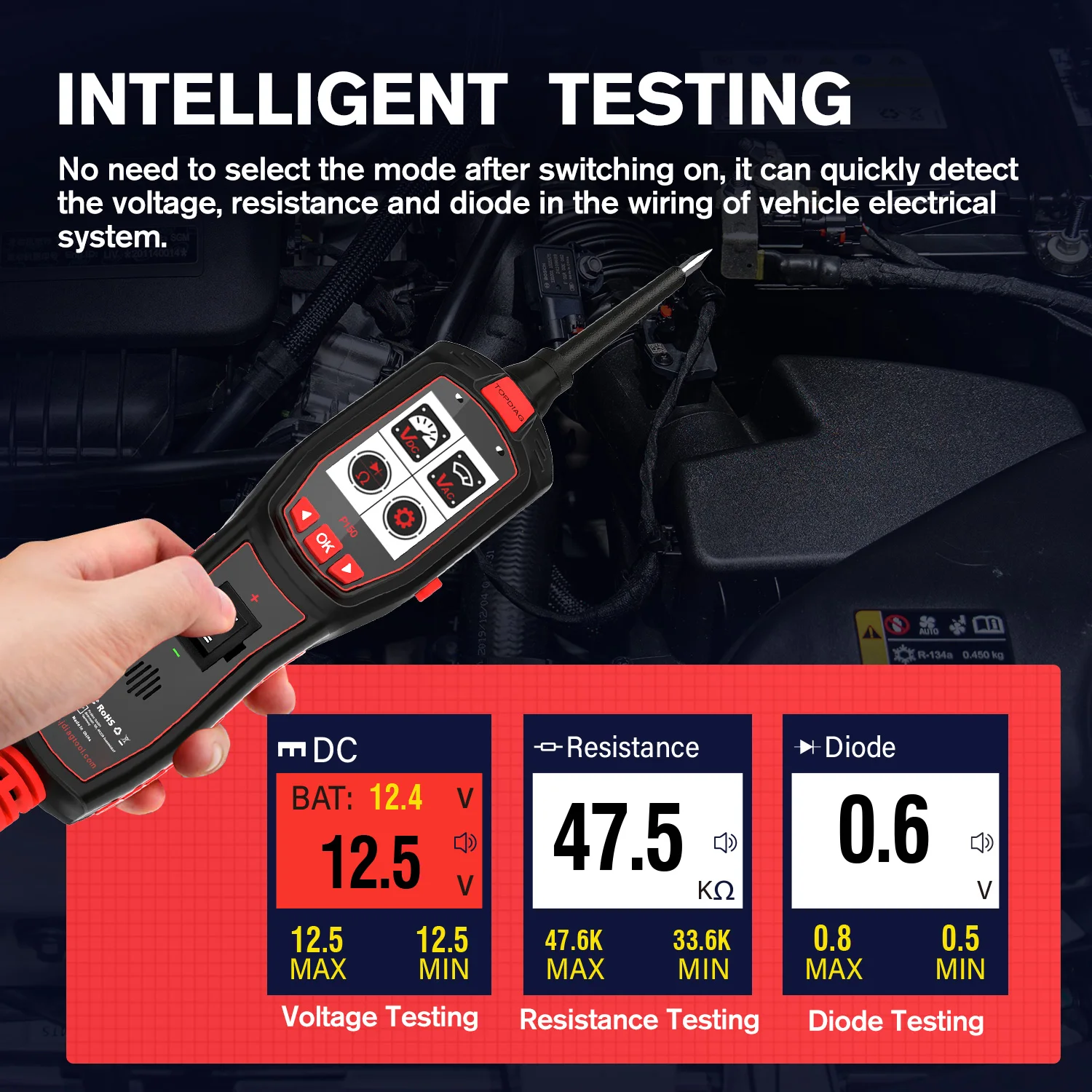 Power Tools Automotive - VESSTEK-TopDiag P150 Car Circuit Tester Automotive
