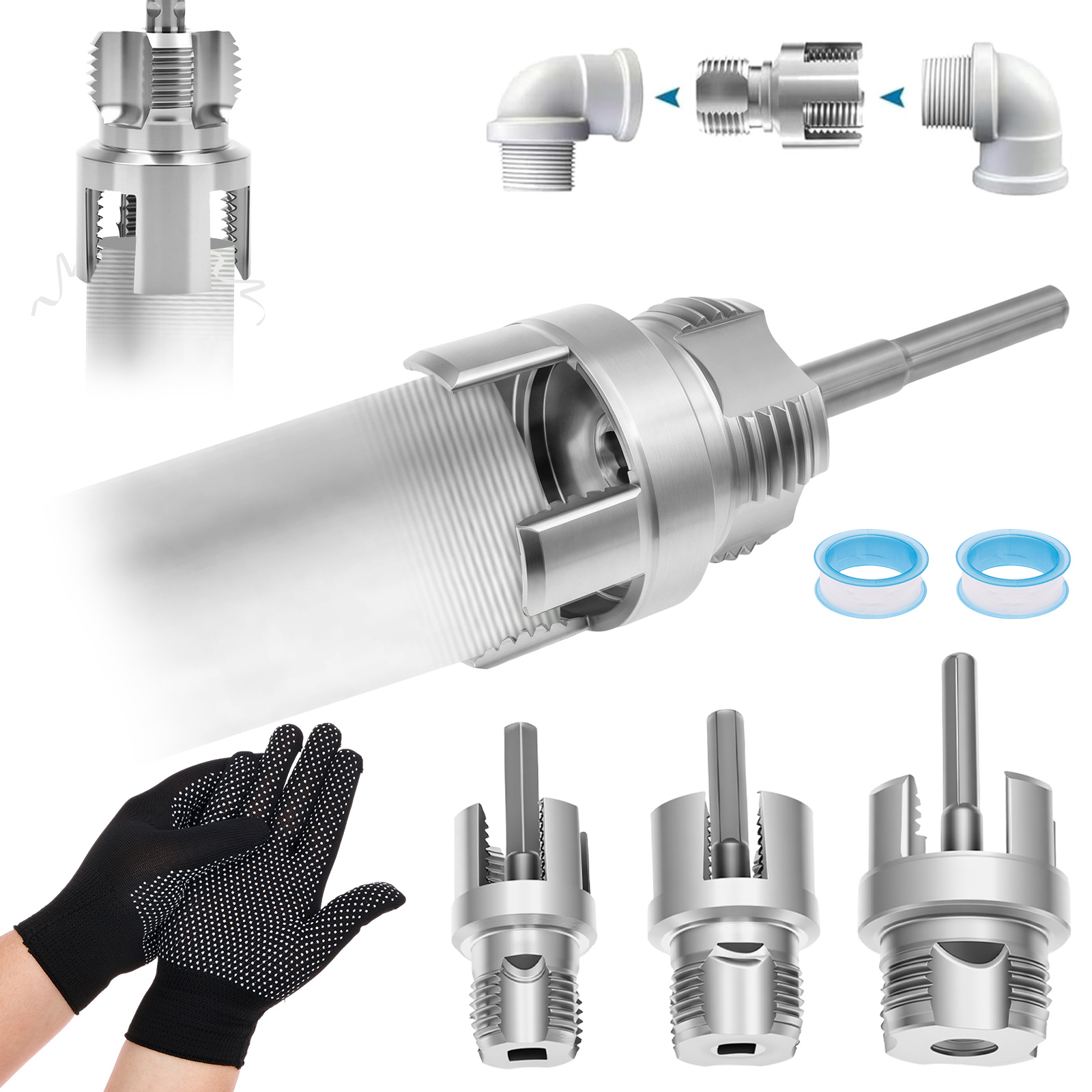 Power Tools Plumbing - 4 in 1 Water Pipe Thread