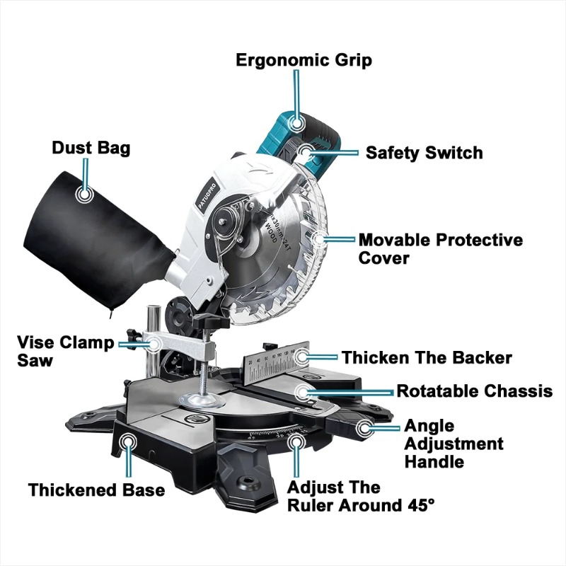 Inch Brushless Miter Saw Compa - Power Tools In Electrical のレビューと価格