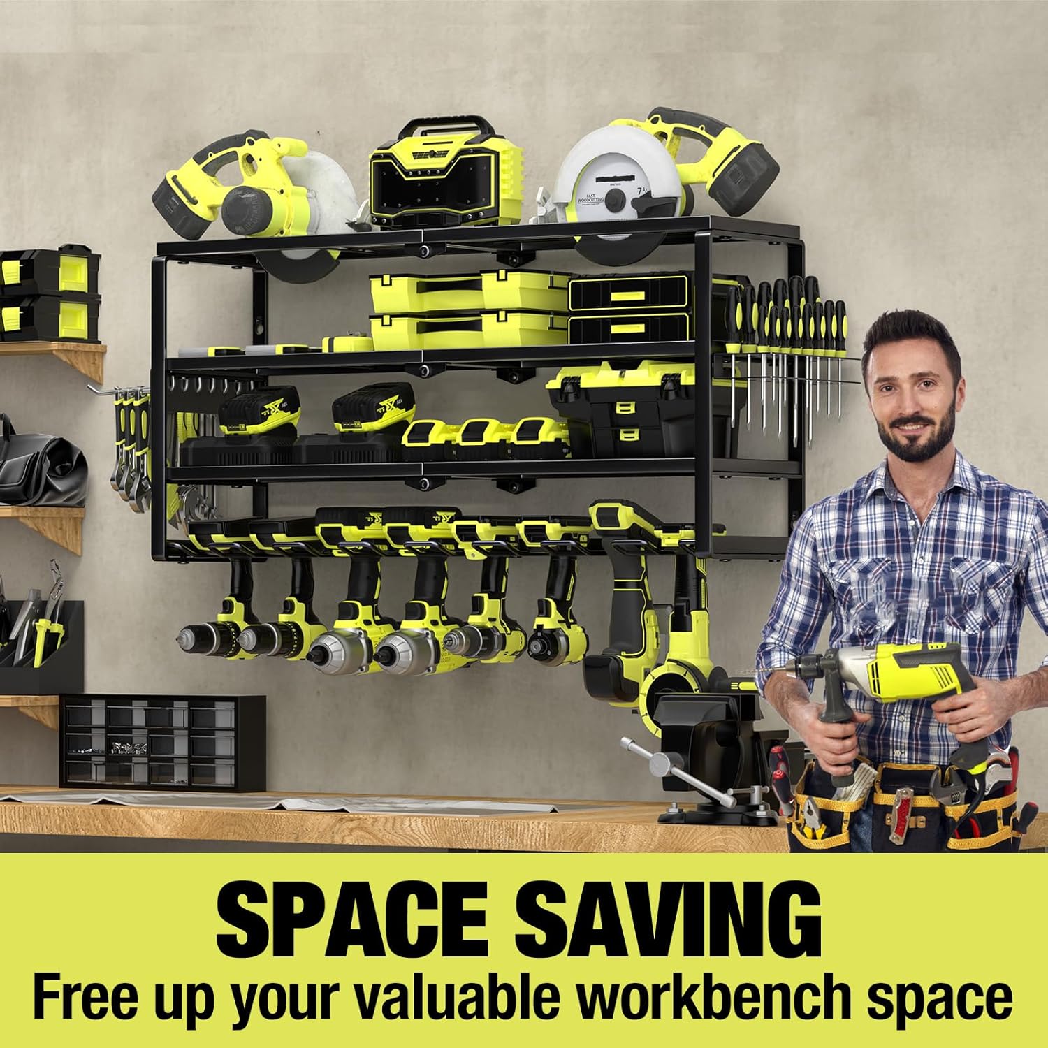4 Layer Wall Mount Power Tool  - Power Tools Organizer のレビューと価格