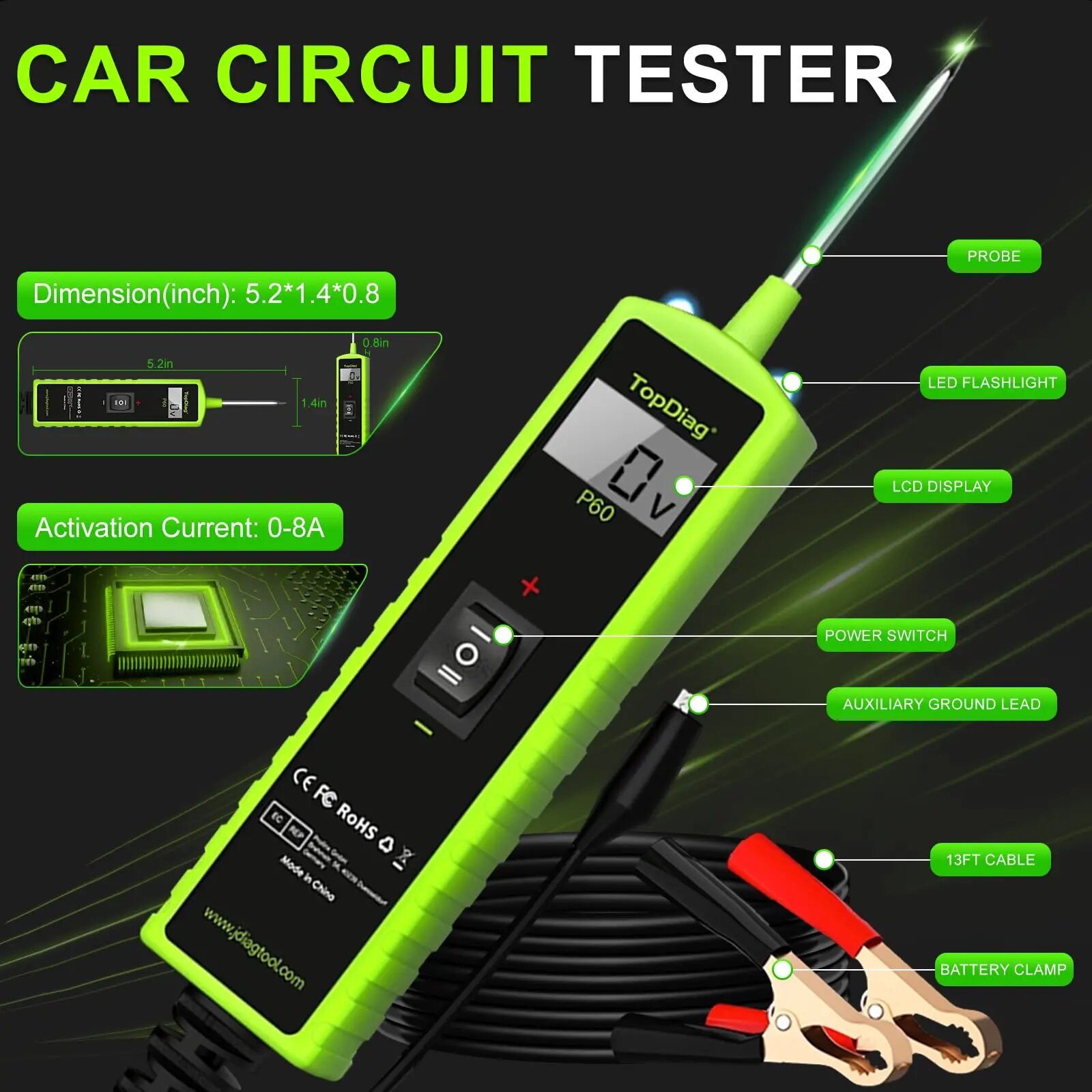 Jdiag P60 Automotive Power Cir - Power Tools Automotive のレビューと価格