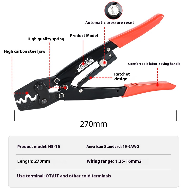 HS-16 Crimper Plier Ratcheting - Power Tools Japan のレビューと価格