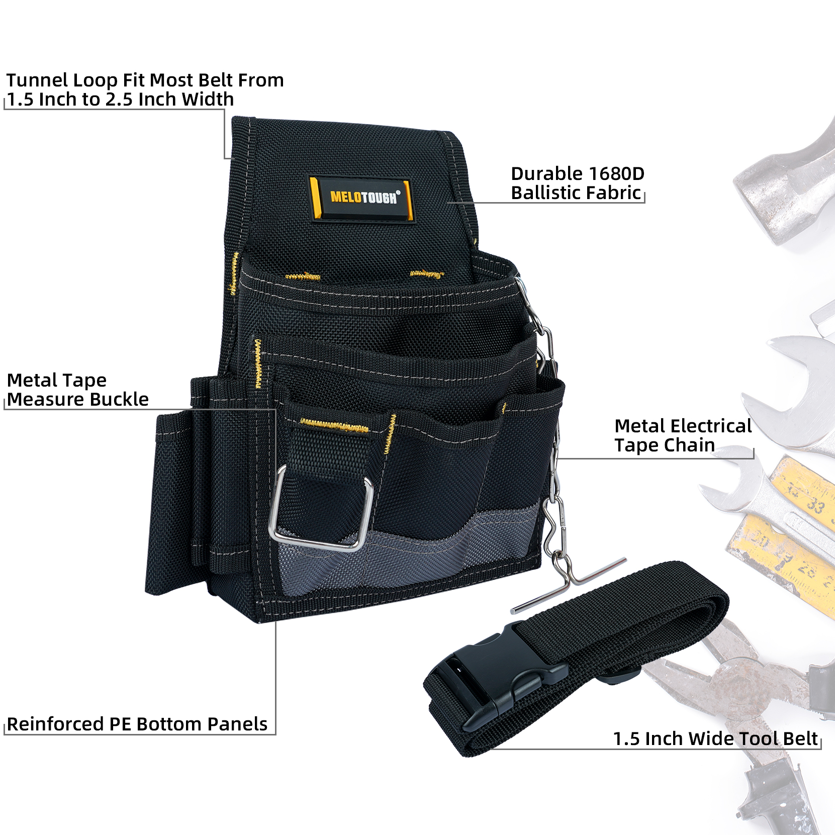 MELOTOUGH Electrician Tool Pou - Power Tools Organizer のレビューと価格